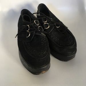 Black Suede Creepers with Cork Soles